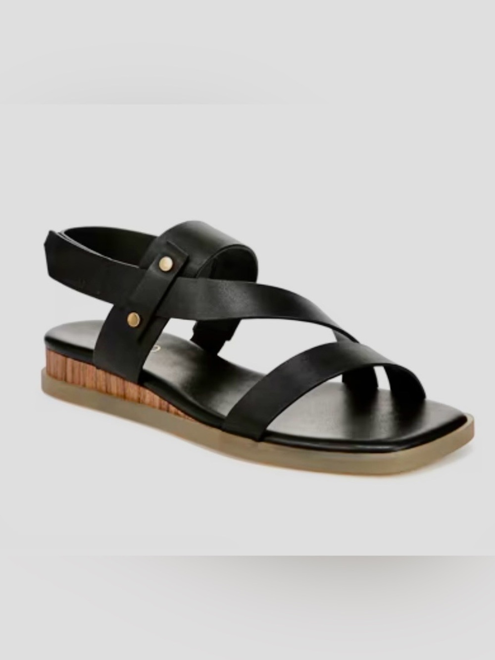 Franco Sarto Women's Black Strappy Leather Sandals